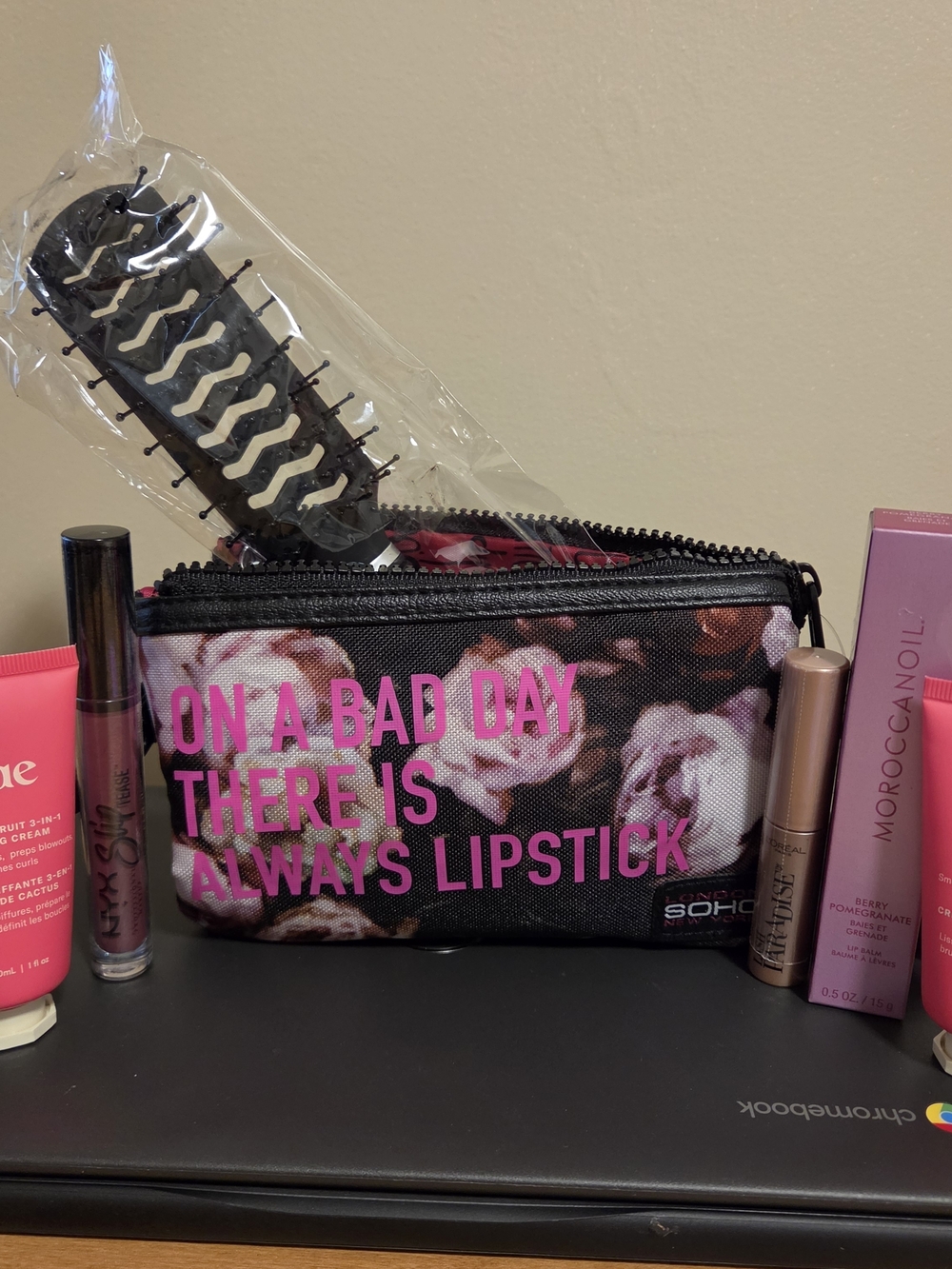 SOHO, NYX, dae, Moroccanoil Lip Balm, Mascara, Cortex Beauty Brush